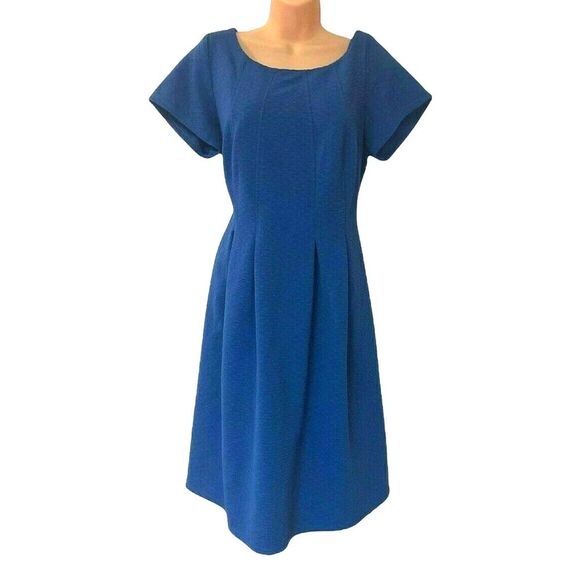 Taylor Dresses & Skirts - TAYLOR Mid-Weight Royal Blue Textured Knit Knee Length Office Career Dress